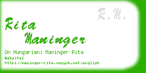 rita maninger business card